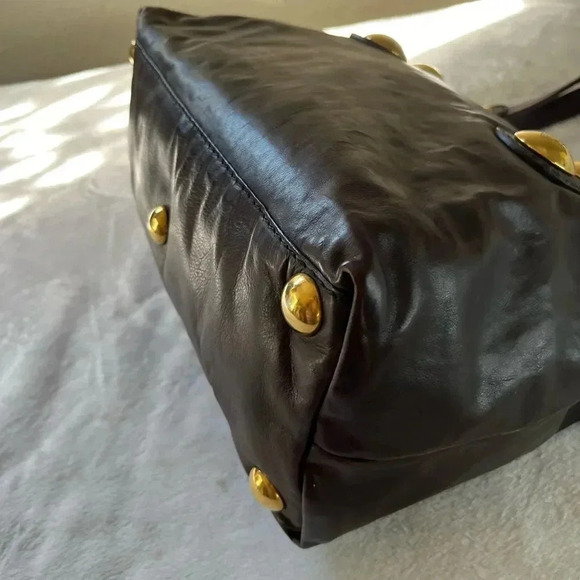 Gucci Babouska Heart GG Chocolate Brown Leather Tote Bag Gold Hardware - Picture 9 of 14